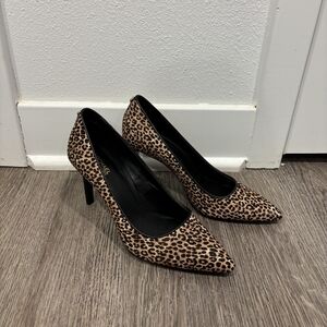 Michael Kors Leopard-Print Pointed-Toe Pumps in Tan and Black